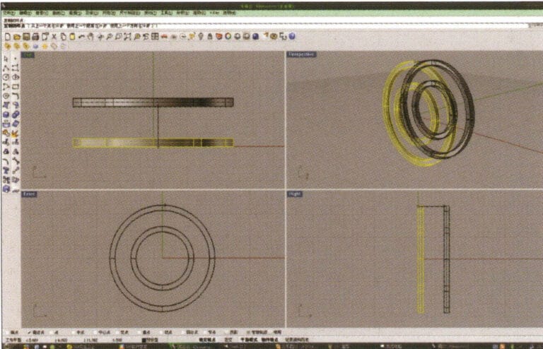 4. اختر الحلقتين المبثوقتين في الخطوة 3، اختر "تكرار"، أدخل المسافة بعد التكرار وأكّد.