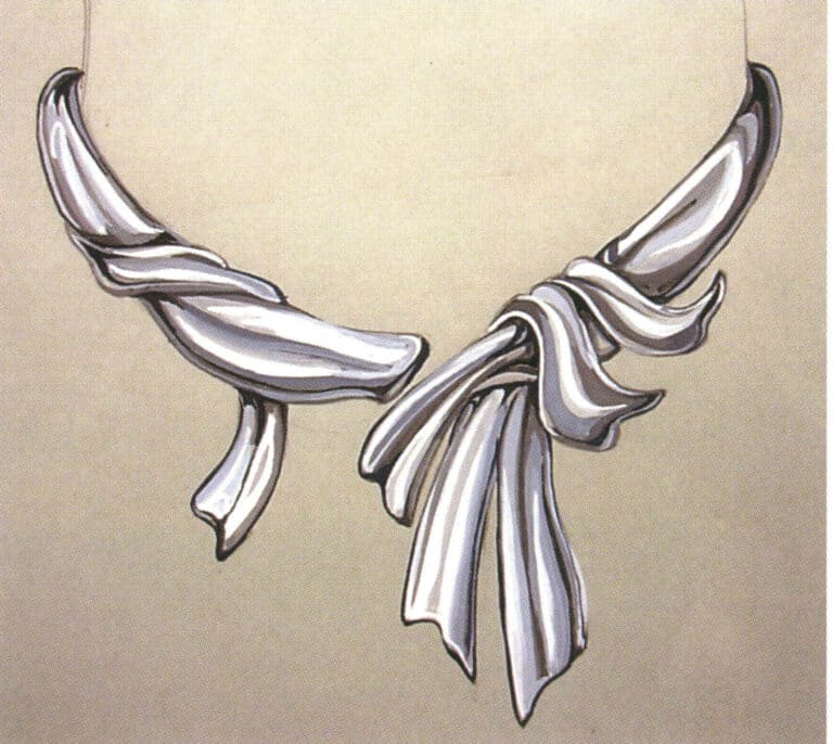 Gouache painting techniques for silver.