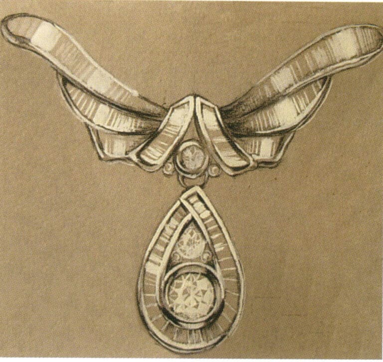 The combination of colored metals and colorless diamonds.