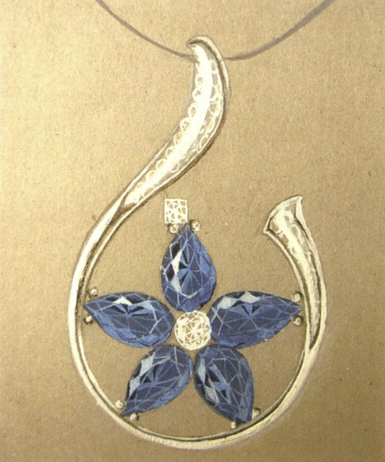 The overall shape is beautiful, and the color contrast is harmonious, but the only flaw is that the depiction of the necklace is too casual.