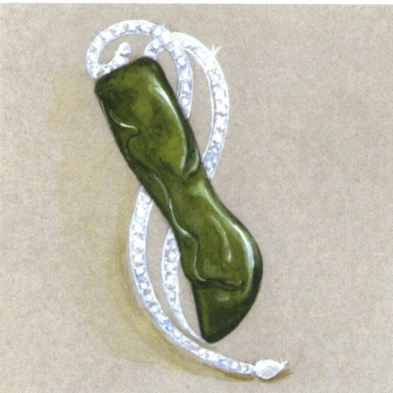 Combination of irregular plain gemstones and diamonds.