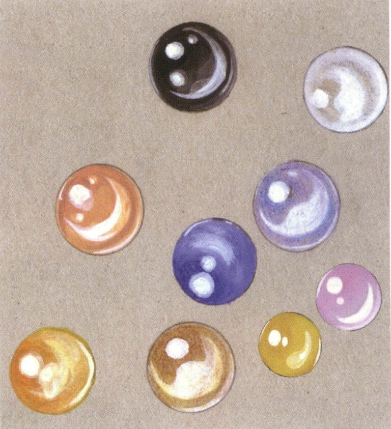 Pearls of different colors