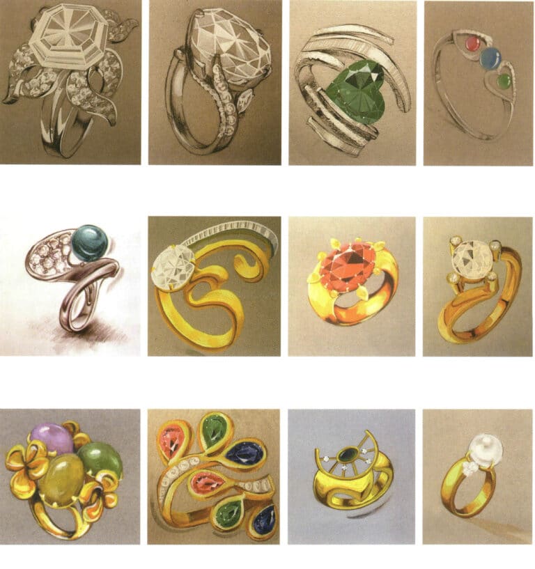 2. Οπτικά εφέ και προοπτικές παραλλαγές σε δαχτυλίδια πολύτιμων λίθων