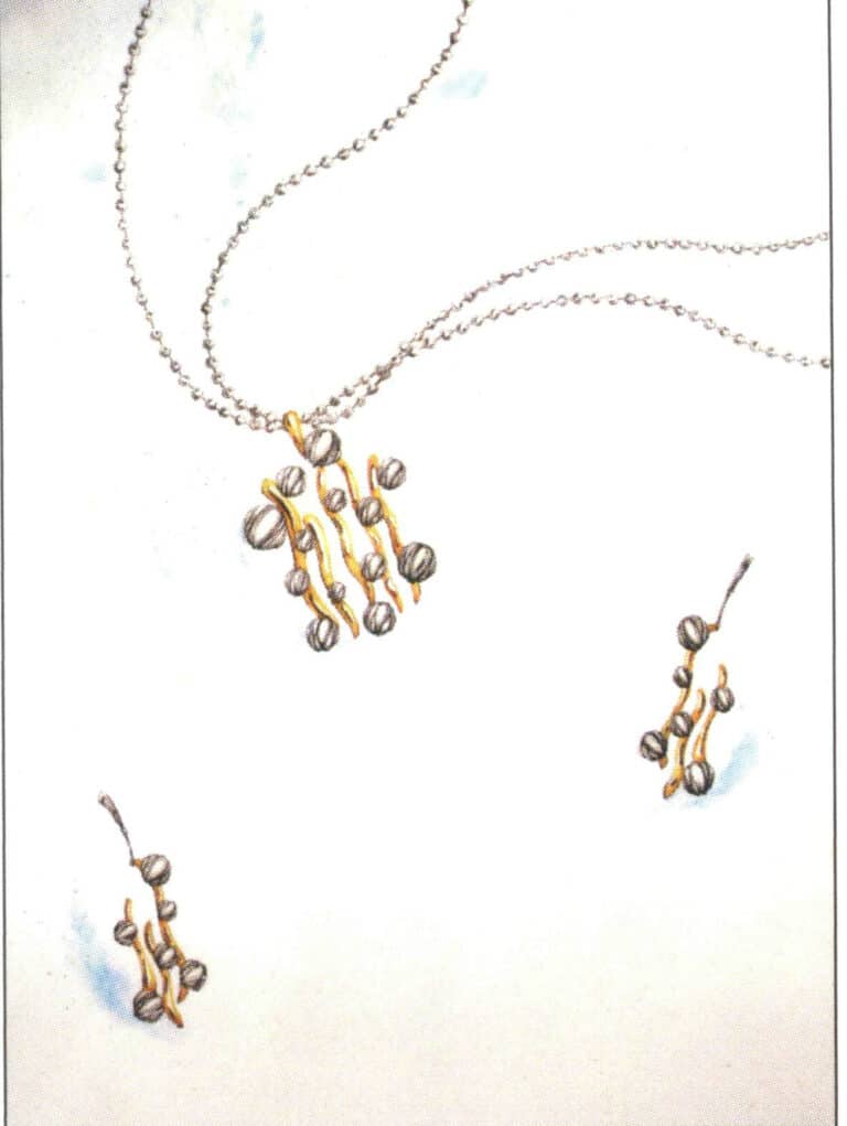 Η λάμψη αυτού του έργου τέχνης έγκειται στην απεικόνιση της αλυσίδας χαντρών από λευκόχρυσο, με κάθε δομή της αλυσίδας χαντρών να λάμπει έντονα. Η πινελιά είναι λεπτή και φυσική και η μεταλλική υφή είναι ευδιάκριτη.