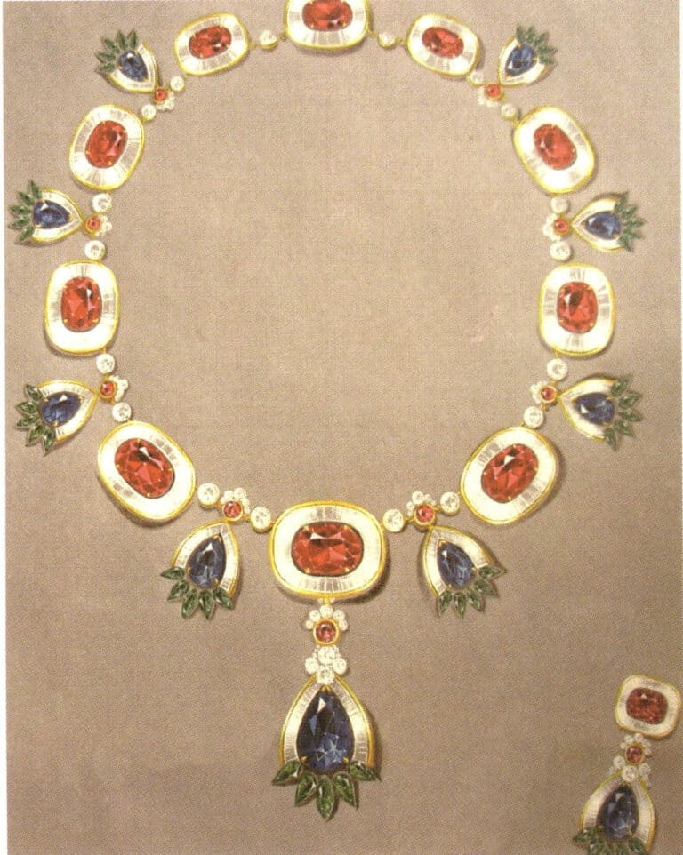 Η πολυπλοκότητα και η απλότητα είναι τα δυνατά σημεία αυτού του έργου. Απεικονίζεται κάθε δομή του πετρώματος με τις όψεις, αλλά τα διαμάντια, με τη χρήση καναλιού, είναι ζωγραφισμένα καθαρά. Αυτό το έργο τέχνης είναι εξαιρετικά ρεαλιστικό και αποτελεί μια καλή ζωγραφική κοσμήματος.