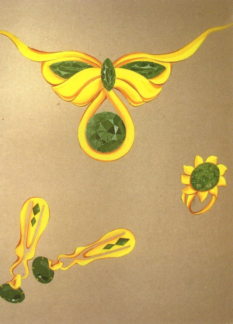 Η απεικόνιση αυτού του έργου τέχνης είναι εξαιρετικά λεπτομερής, με κάθε πτυχή του πολύτιμου λίθου να απεικονίζεται προσεκτικά. Ωστόσο, η υπερβολική προσοχή κάνει επίσης τις πινελιές να φαίνονται κάπως δύσκαμπτες - όπως φαίνεται στον πίνακα.