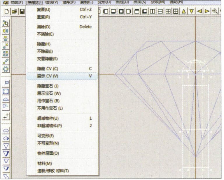 9. Select “Edit” > “Show CV” in the menu bar