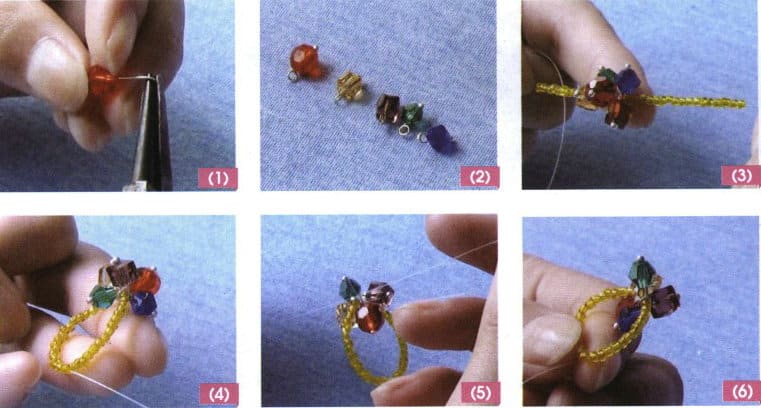 Figure 4-41 Method for making the five gemstones in bloom ring