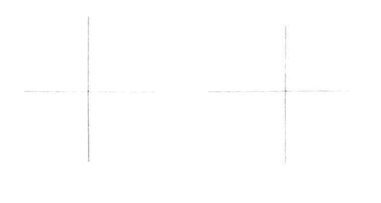 Step 01 First, use a pencil to position and compose on the paper, drawing the three-dimensional coordinate axes for the front and side views. The three-dimensional coordinate axes are used as auxiliary lines for drawing three-view diagrams.