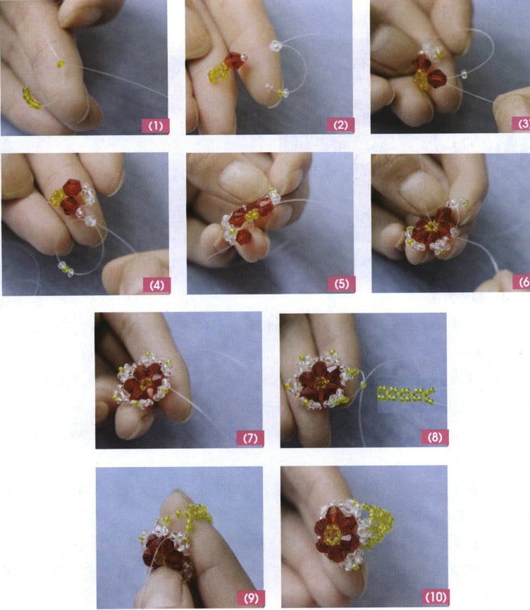 Figure 4-53 Method for making the scarlet plum blossom ring