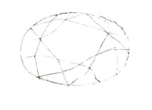 Step 02 Lightly outline the gemstone’s faceted shape with a pencil.