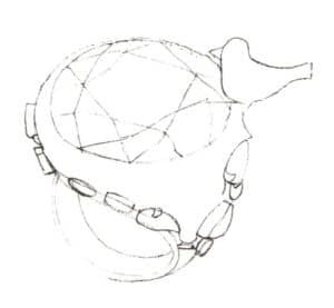 Step 04 Add gemstone embellishments along the ring’s edges to enrich the design.