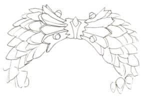 Step 03 Outline the triangular gemstone decorations on both sides of the bracelet with a pencil, maintaining overall symmetry.