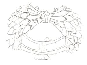 Step 04 Continue sketching the bracelet’s clasp contours to finalize the composition.