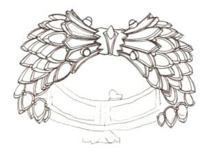 Step 06 Draw triangular gemstone contours with curved lines, maintaining accurate perspective and overlapping relationships.