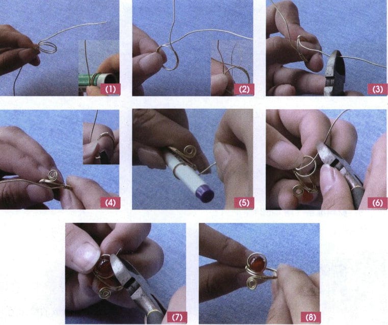 Figure 4-59 Method for making a golden filigree pearl ring