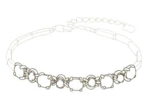 Step 04 Outline other decorative gemstones with precise lines and clear structural definition.