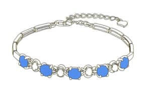 Step 08 Create a "Sapphire Color" layer. Use the "Hard Round Pressure Opacity" brush tool to apply sky blue as the main gemstone’s base color.