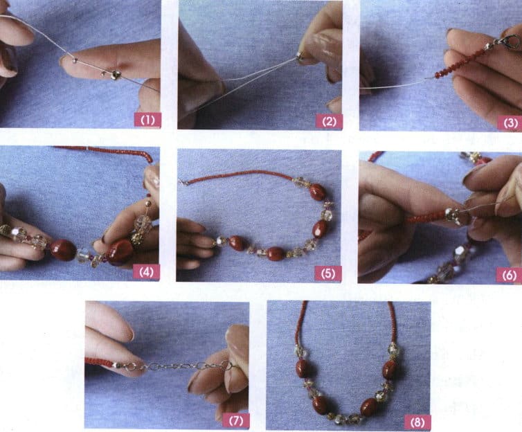 Figure 5-6 Red Agate and Diamond Combination Necklace Crafting