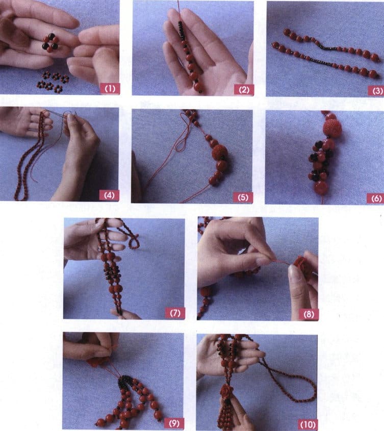 Figure 5-9 Making the dancing floral bead necklace