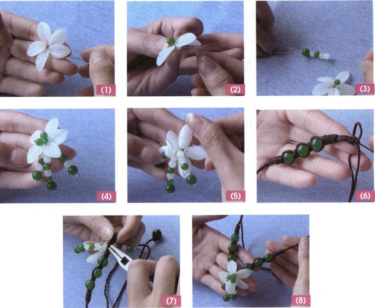 Figure 5-12 Making the Green and White Romance Necklace