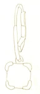 Шаг 02 Набросайте контур подвески серьги свободными, естественно плавными линиями.