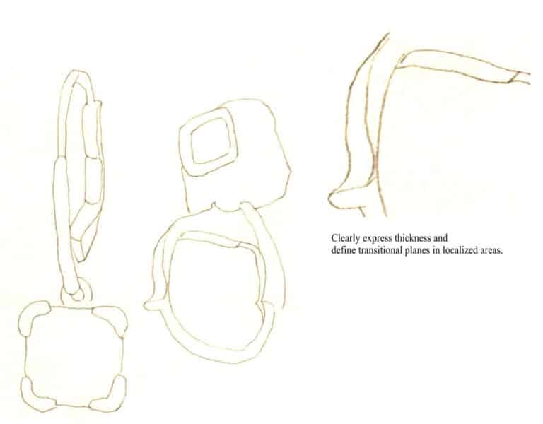Шаг 03 Добавьте еще одну серьгу под другим углом рядом с первой, чтобы продемонстрировать особенности дизайна с разных точек зрения, усиливая композицию.