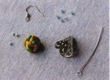 Figure 6-5 Preparation of materials for the blossom-in-bud earrings