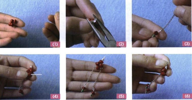 Figure 6-9 Making of turquoise unfolding earrings
