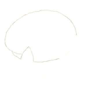 Шаг 01 Начните с частичных участков. Легкими небрежными линиями очертите общий контур кольца с основным драгоценным камнем.