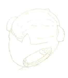 Шаг 03 Слегка очертите карандашом внутренние структуры, например, светло-темную границу драгоценного камня.