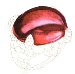 Шаг 06. Смешайте розовое маддер, лазурный и фиолетовый цвета, чтобы углубить тени драгоценного камня, обеспечив естественные цветовые переходы.