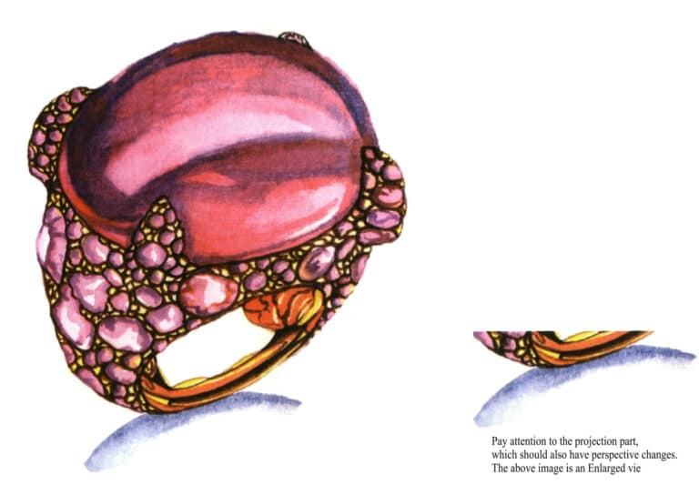 Шаг 10 Углубите металлические тени с помощью сырой умбры. Закрасьте отбрасываемую кольцом тень серым цветом Пейна. Отрегулируйте и завершите работу.