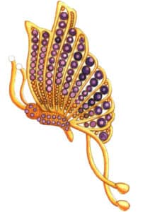 Шаг 09 Усильте цветные бриллианты насыщенными смесями розового маддера и фиолетового для получения более глубоких тонов.