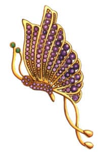 Шаг 10 Нанесите изумрудно-зеленый цвет на драгоценные камни антенн. Углубите металлические тени жженой умброй, увеличивая глубину цвета.