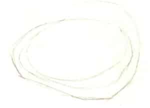 Шаг 01 Набросайте общий контур браслета легкими, небрежными карандашными линиями, избегая сильного нажима.