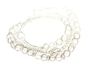 Шаг 03 Нарисуйте оставшиеся структуры (мелкие бусины, драгоценные камни) плавными линиями.