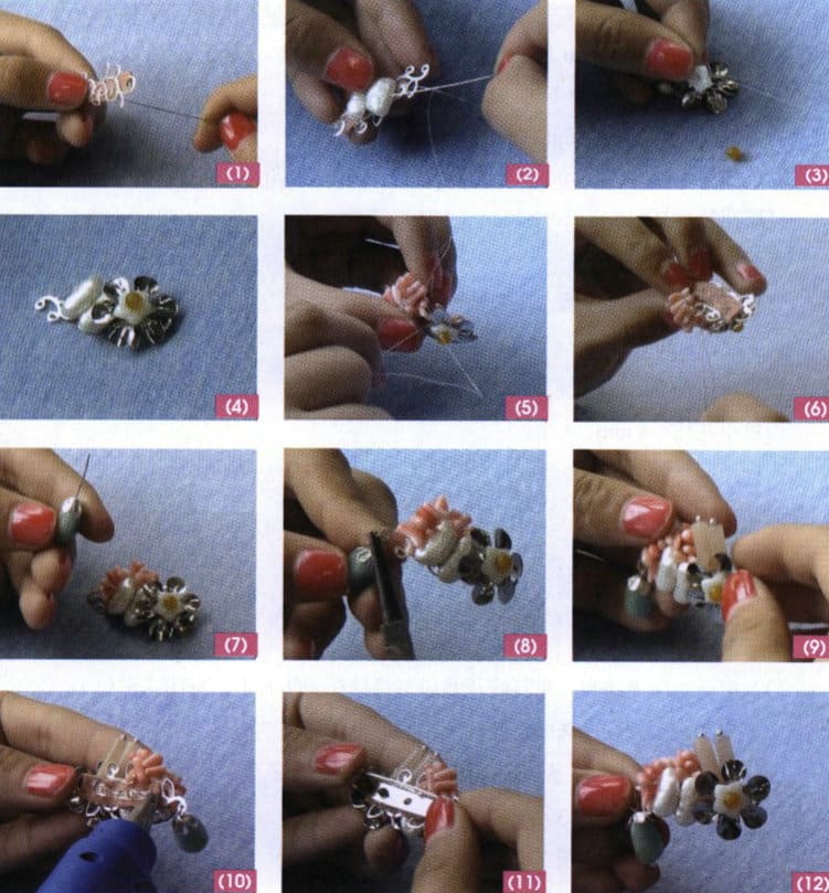 Figure 7-6 Making the Jade & Floral Rêverie Brooch
