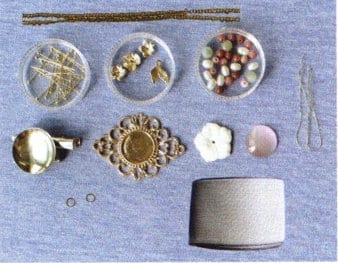 Figure 7-8 Preparation of Materials for the Scented Plum Fan Motif Brooch