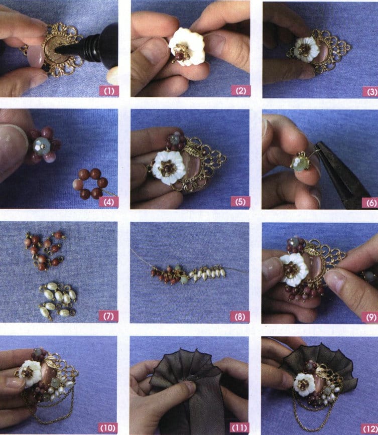 Figure 7-9 Production of the Scented Plum Fan Motif Brooch