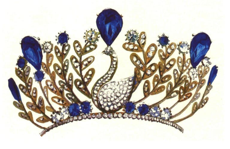 Step 12 Refine floral branches’ colors using a small watercolor brush with burnt umber and yellow ochre for cohesive unity.