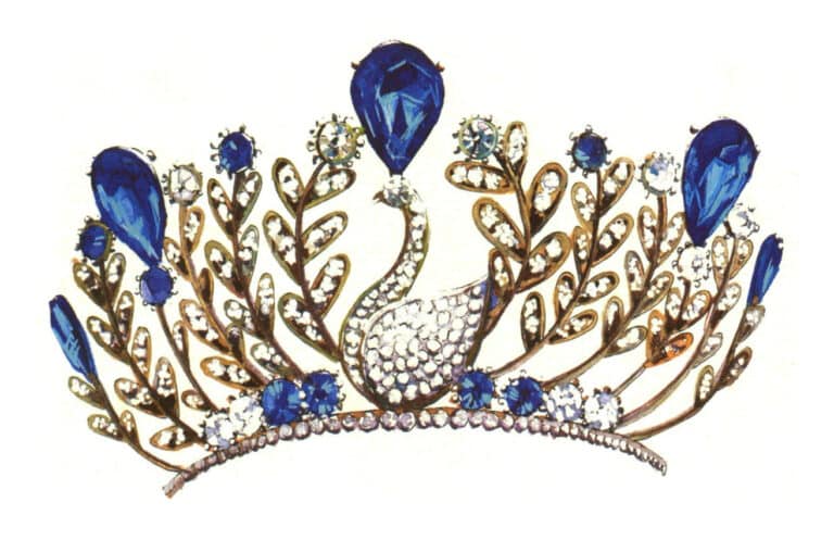 Step 15 Outline dark borders on floral branches with burnt umber.