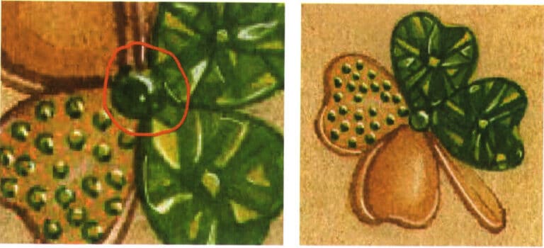 The center part features a small green round diamond that connects all four leaves, making the design appear more complete and unified. The overall design is inspired by nature, showcasing exquisite craftsmanship combined with lively and transparent gemstones, fully expressing a rigorous, elegant, and romantic temperament. The overall design leans towards a Japanese and Korean style, classic and retro, with a luxurious flair, making it very suitable as a gift for friends and family.