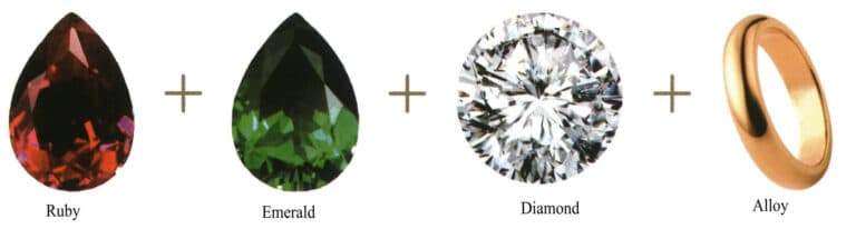 Ruby + Emerald + Diamond + Alloy