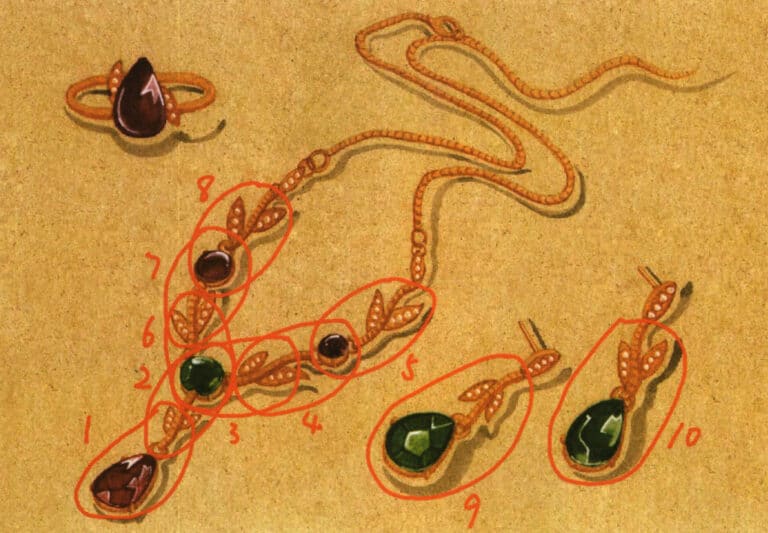 The central part features a pendant designed with a pear-shaped gemstone, creating a floral branch effect that makes the shape look more harmonious. The overall design combines fashion, elegance, and vintage elements, leaning towards a European and American style, making it suitable for sweet and cute women.