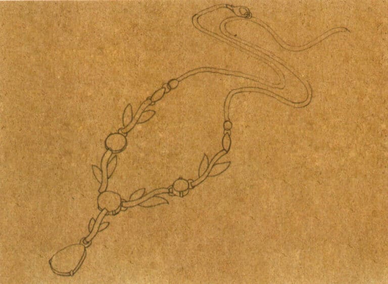 Step 03 Sketch the remaining chain with loose, dynamic curves for rhythmic beauty.