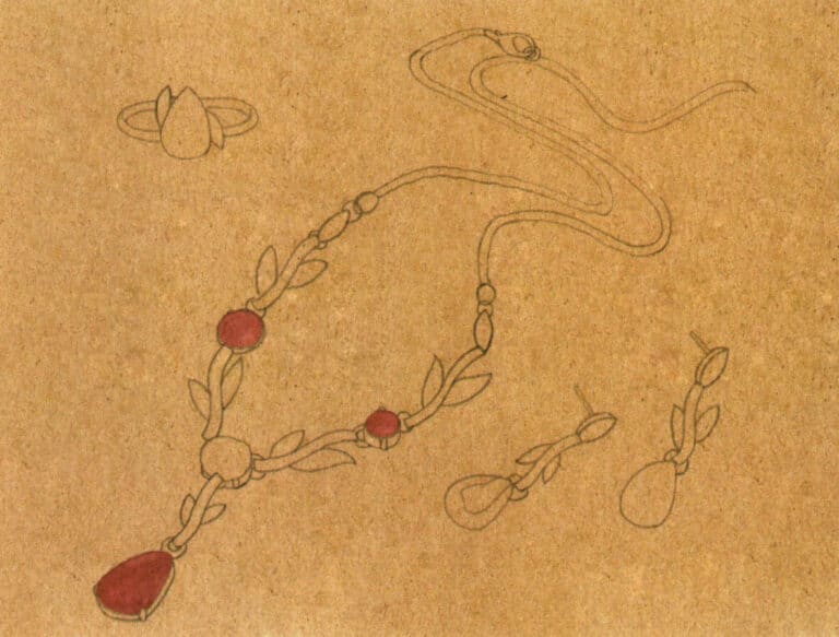 Step 06 Wet the ruby area. Apply the first layer with rose madder, ensuring smooth gradients.