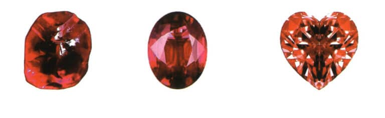 Rubies have a hardness of 9, making them the second-highest gemstones after diamonds, and they are quite precious. Rubies are mainly found in Myanmar, Thailand, Sri Lanka, and other Southeast Asian countries. They are the birthstones for July, symbolizing passion, noble character, love, and blessings. Common types of rubies include pigeon blood red, garnet red, and rose red.