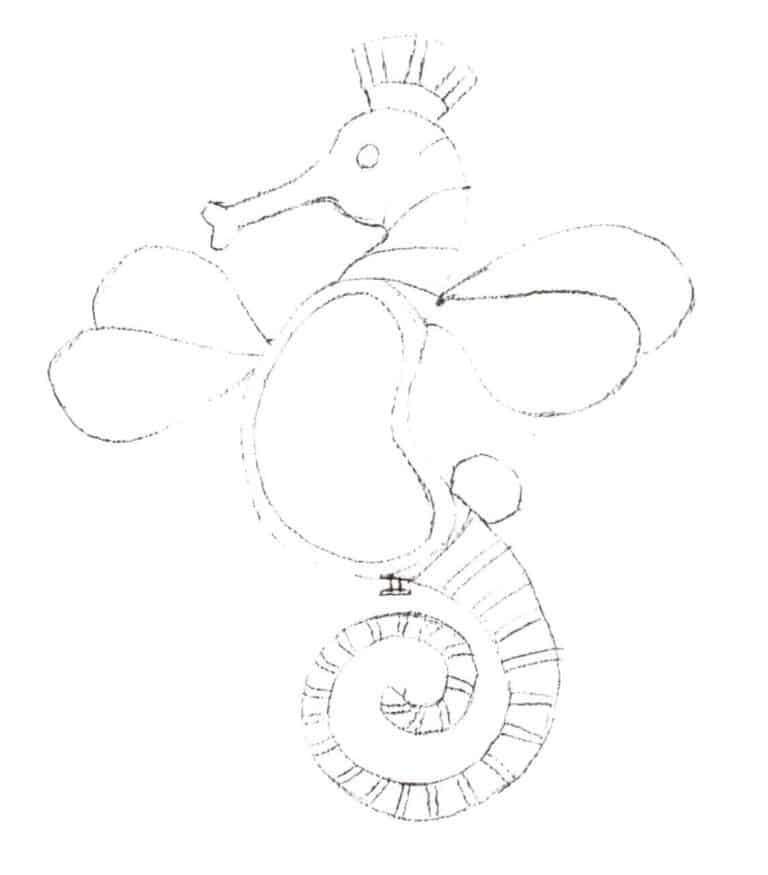 (2) Choose an image you want to express, observe and analyze spatial perspective, and initially conceive the composition. Once the concept matures, use a pencil to sketch, lightly and casually outlining the general shape of the jewelry, initially dividing functional areas and spaces, determining the composition of the picture, and paying attention to the overall proportional relationship. This step does not require consideration of local detail depiction.