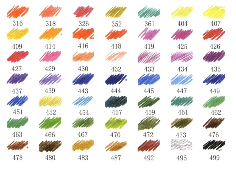 Commonly used colored pencil brands include Faber-Castell, Marco, and Staedtler. Here, a 49-color color card of the relatively cost-effective Faber-Castell colored pencils has been created for readers to understand and reference.
